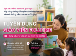 EduForLife tuyển đồng đội – Giáo viên toàn thời gian tại Hà Nội